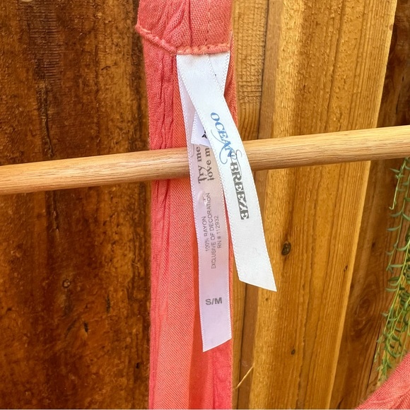 Vintage Coral and White Embroidered Halter High-Lo Beach Dress 🌿 - Picture 8 of 8